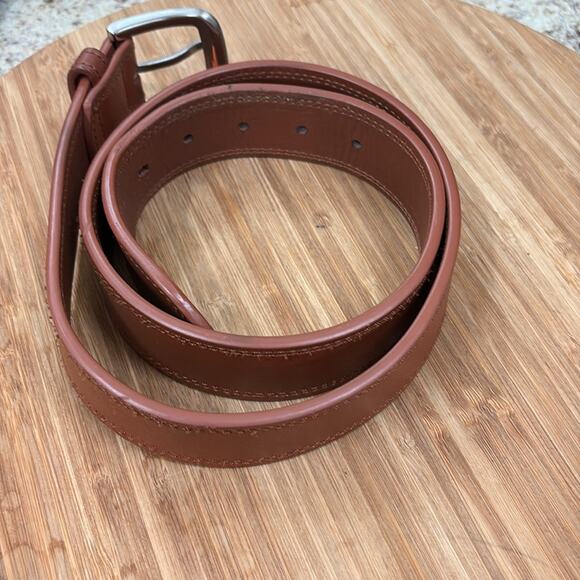 Shinola Detroit Tan Leather Size 34 Belt with Silver Buckle - Picture 6 of 7